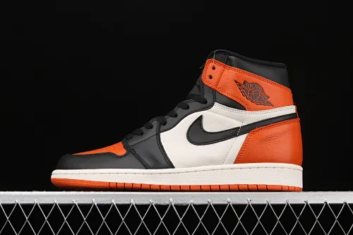All categories Air Jordan Jordan series basketball shoes Air Jordan 1 High pure original version Air Jordan 1 Retro High OG AJ1 Joe 1 black orange white smashed backboard 555088-005